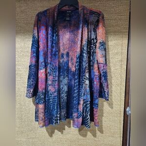 Ali Miles Colorful Patterned Open Cardigan